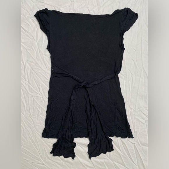 Women’s Rave Y2K charcoal embellished beaded small top with tie back - Picture 6 of 9